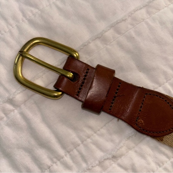 The Leather Man embroidered Golf Theme Twill Canvas Men’s 46 belt brass buckle - Picture 2 of 6